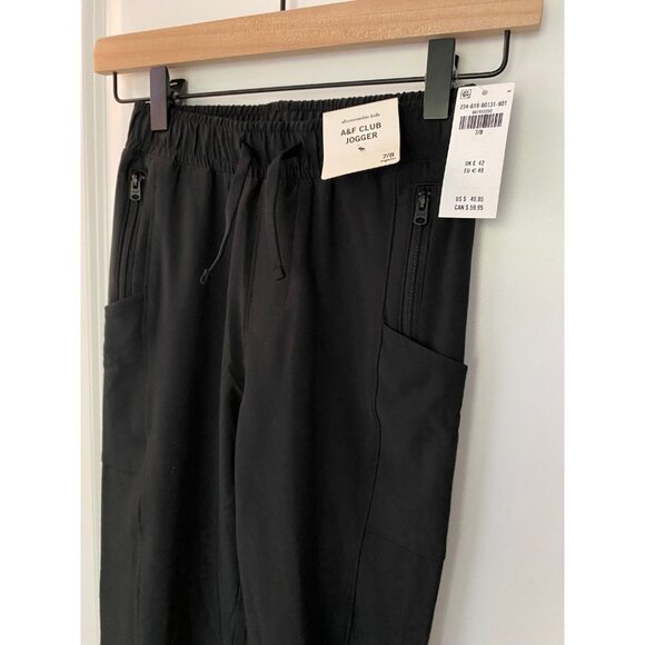 NWT Abercrombie A&F Black Club Joggers Kids Boys Size 7/8 - Picture 6 of 7